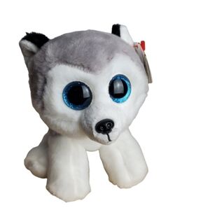 TY Beanie Babies Buff The Husky Dog Puppy Gray Small 6" Plush Stuffed Animal